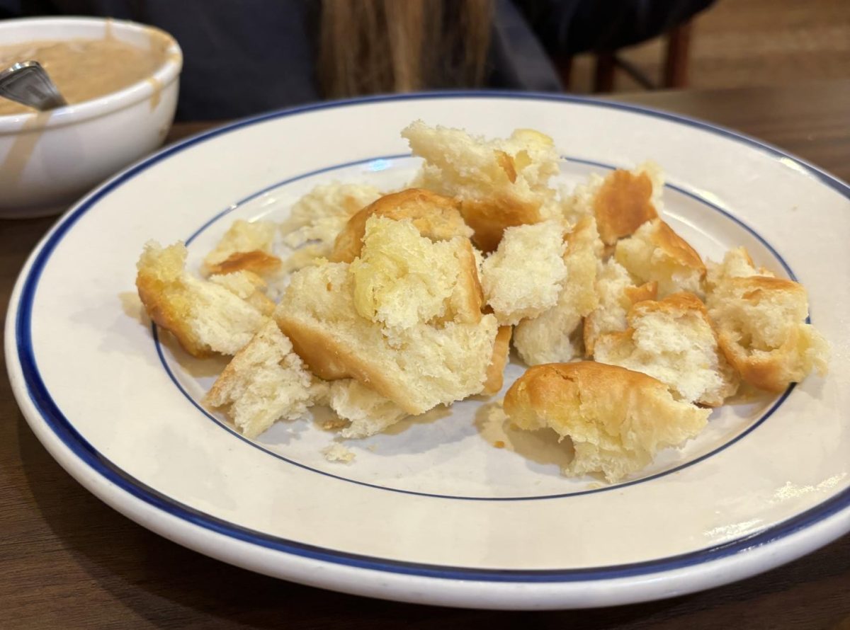 Photo taken from Bob Evans in Springfield, Biscuits and Gravy before pouring gravy on top