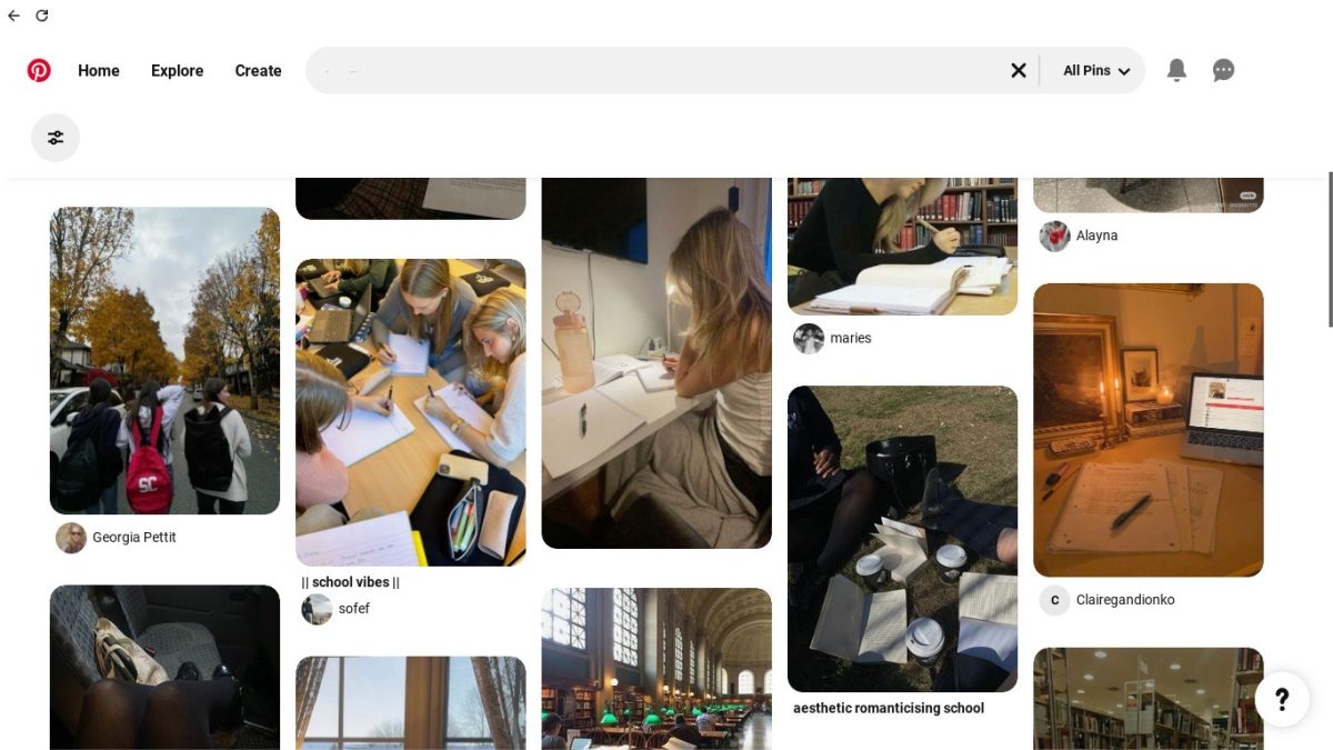 Pintrest giving recommendations on how to romanticize school.
