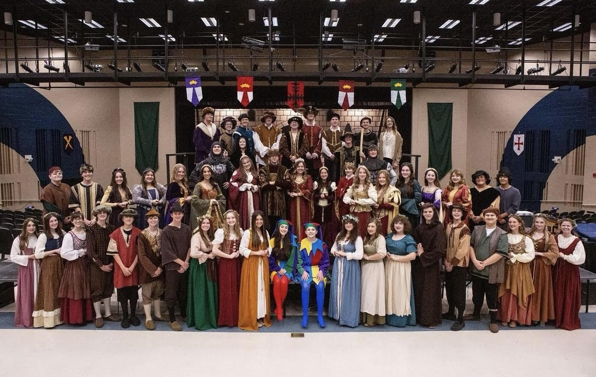 The 2023-2024 RHS Madrigals pose for a picture after preparing for their performance the next night. The smiles on their faces prove just how much love they had for each other and that production.
