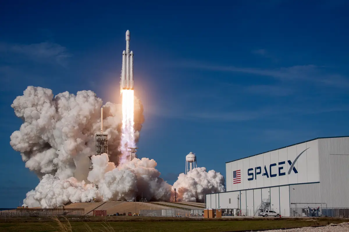 SpaceX launching the world's most powerful rocket.